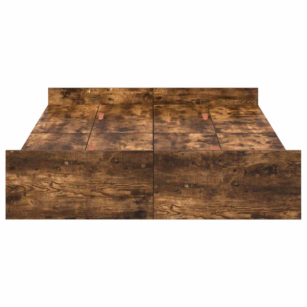 Storage Bed Frame Smoked Oak 120 X 190 Cm