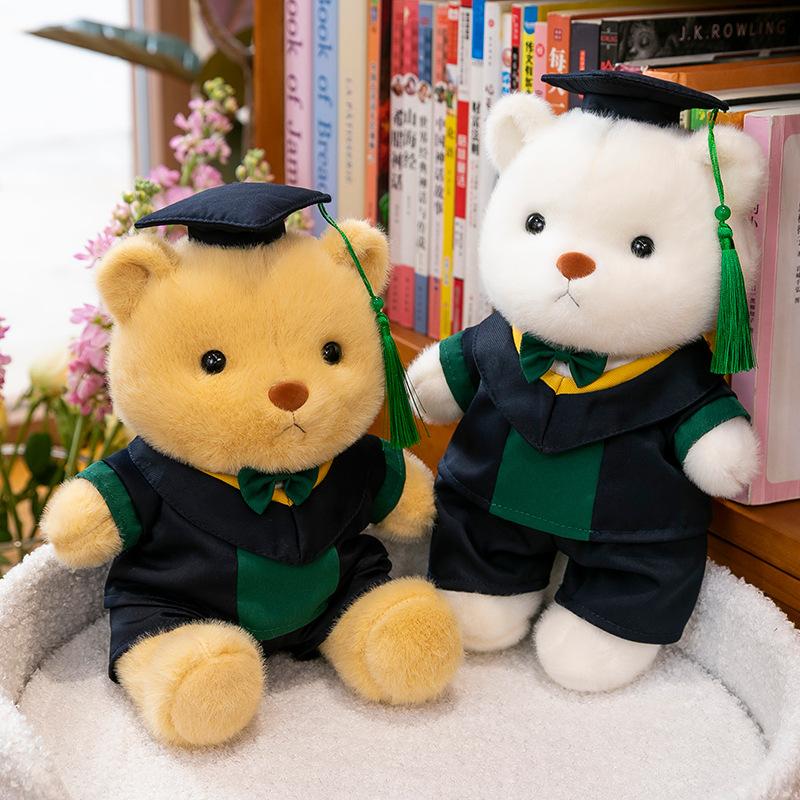 Cute Bachelor Uniform Dr. Bear Plush Doll Jointed Bear Gift Toy Graduation Season Doll Doll Gift