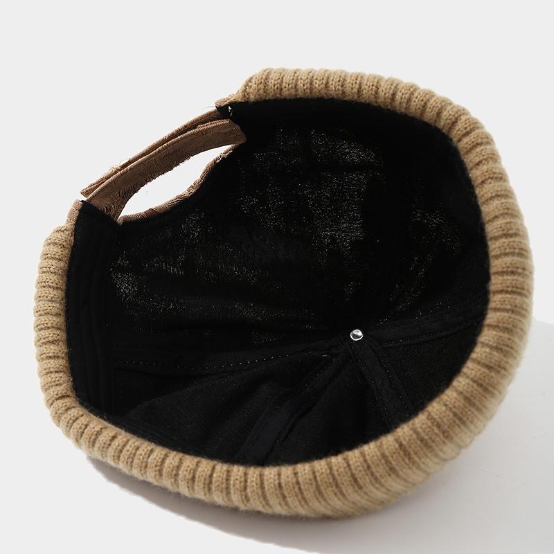 New Thickening Docker Hat Color Blocking Melon Skin Hat Beanie Caps Brimless Hats Retro Breathable Men Woman Outdoor Warm Caps