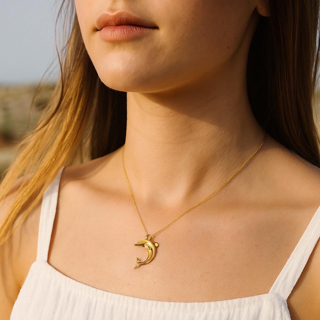 Golden Marine Life Charms: Stainless Steel Shell and Starfish Necklace and Bracelet Pendants