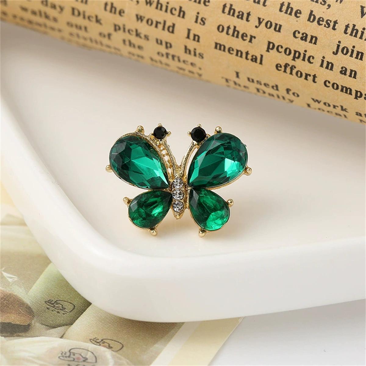 

Exquisite and Cute Butterfly Creative Personality Pin Fashion Korean Edition Jewelry Accessories Birthday Party Festival Gift зелёный