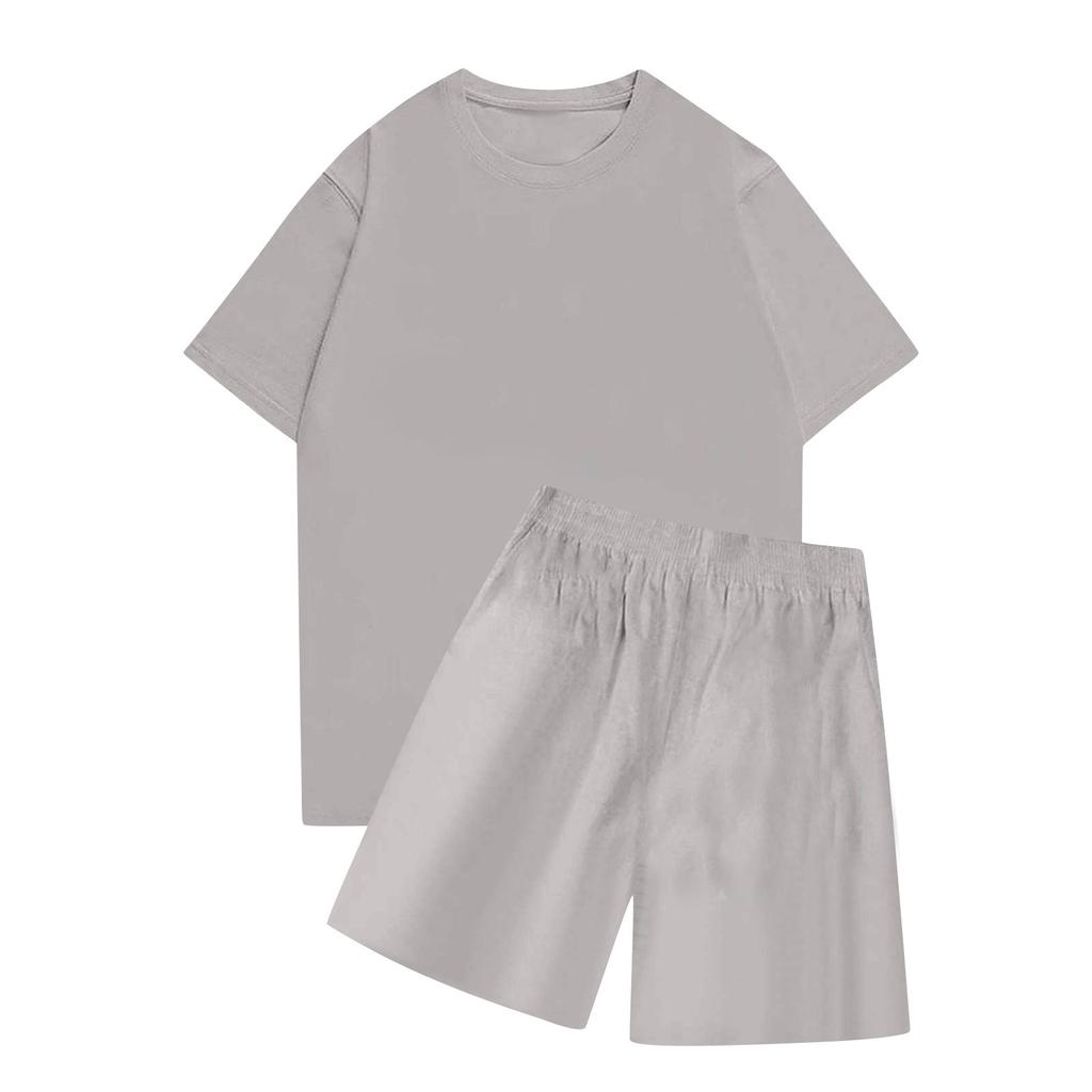 Conjuntos de Dos Piezas Para Mujer Camisas Casuales de Manga Corta y Pantalones Cortos