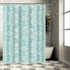 Vintage style floral pattern shower curtain waterproof bathroom decor accessory