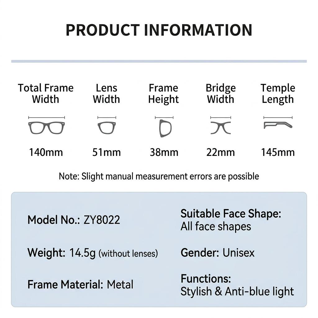 Retro Oval Metal Glasses Frame Women Men Anti Blue Light Blocking Eyeglasses Optical Spectacles Frame Computer Glasses