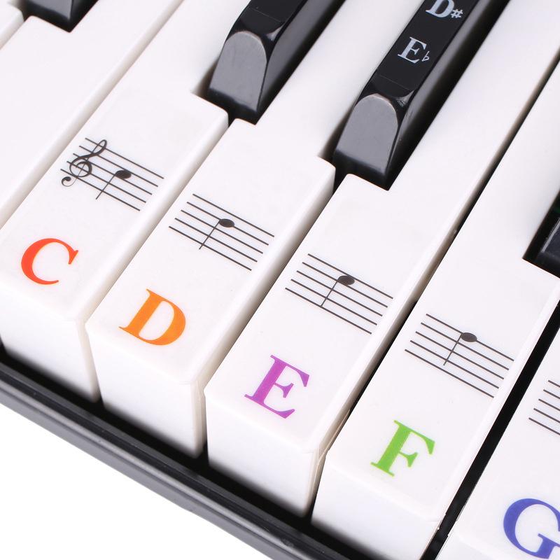Mehrfarbige Klavieraufkleber Tastaturtasten Noten Abnehmbare Notenetiketten Aufkleber