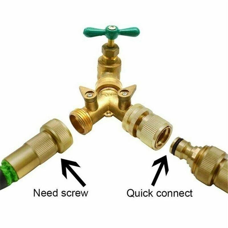 Pure Brass Faucets Standard Connector Gun Quick Connect Fitting Pipe Connections 3/4" Hose Fit Brass Female Male Connector