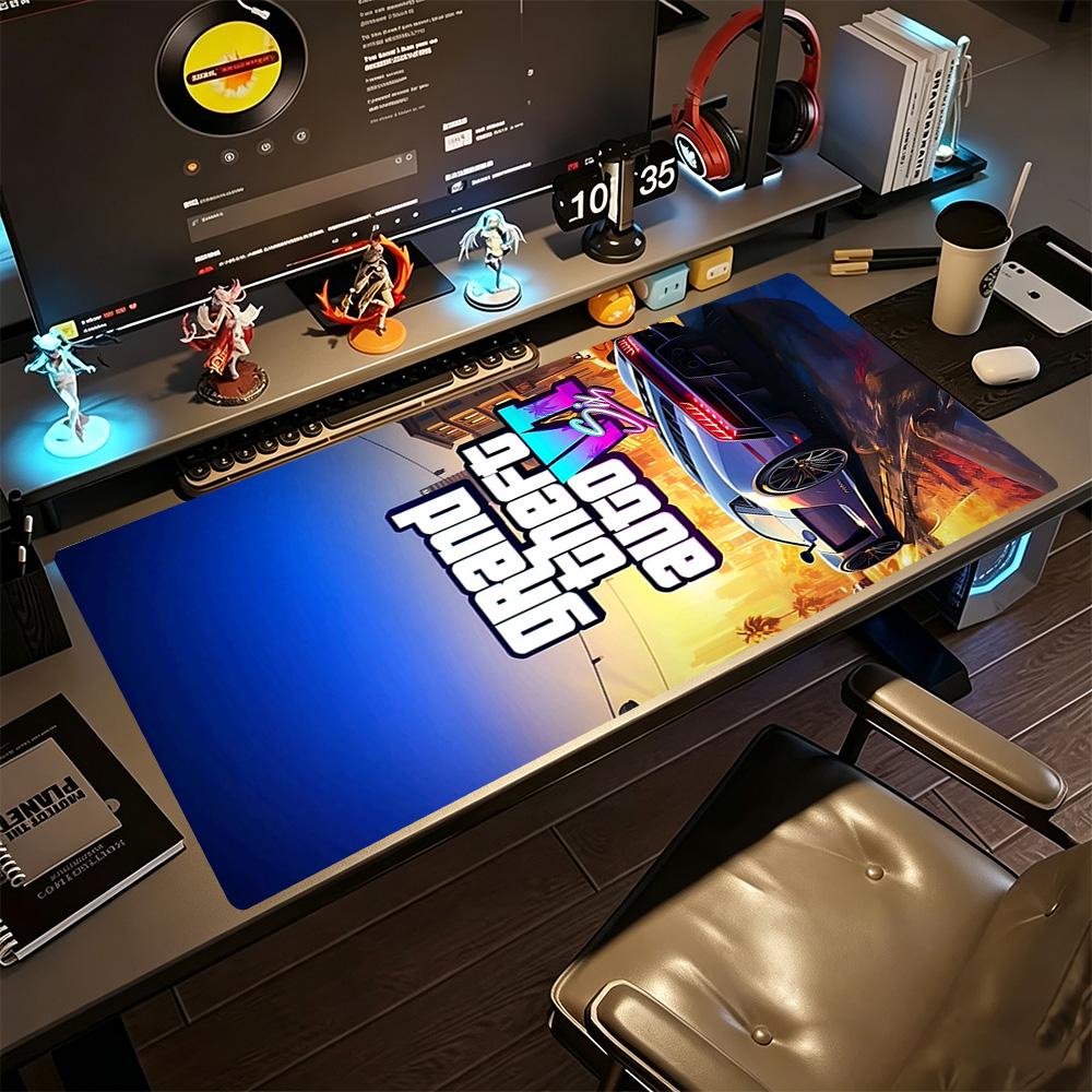 Gta Large Mouse Pad Office Mouse Mats Desktop Mouse Pad Non-Slip Rubber Base Office Desk Accessory