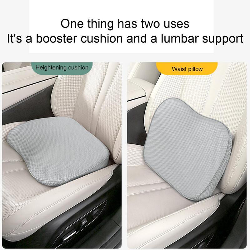 Car Seat Height Pad Cushion Non Slip Memory Foam Cushion with Height Boost & Lumbar Support Tired Relief Car Leveling Pad