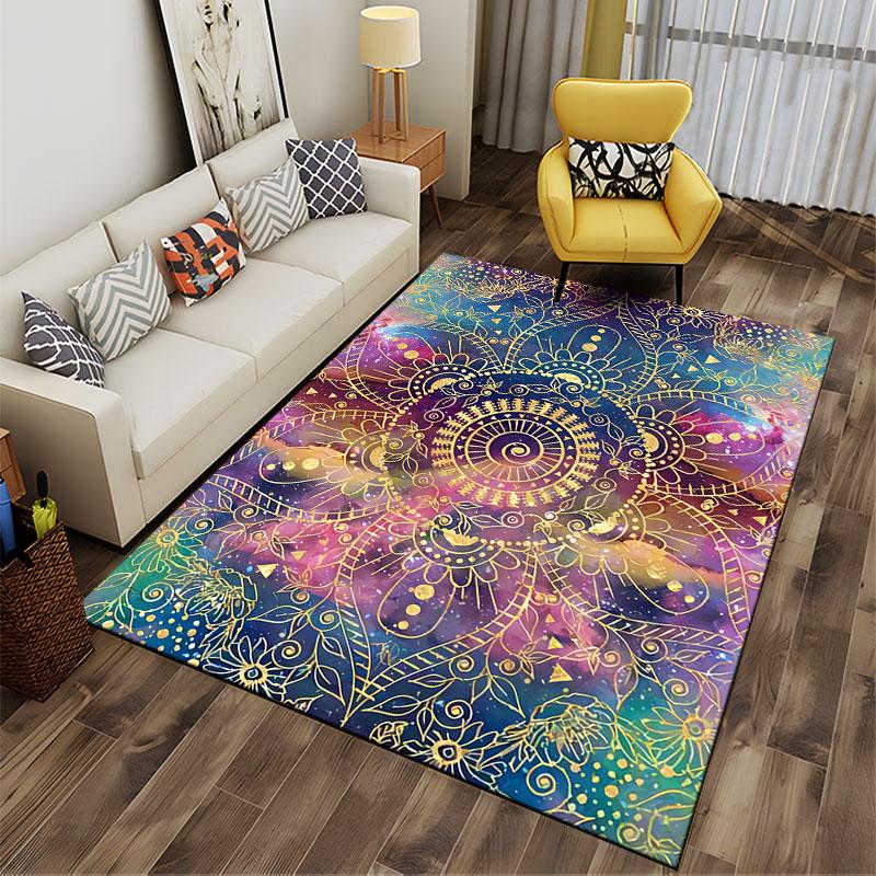 Mandala Floral Carpet Design Suitable As a Non-slip Mat for the Living Room or Bedroom Sofa