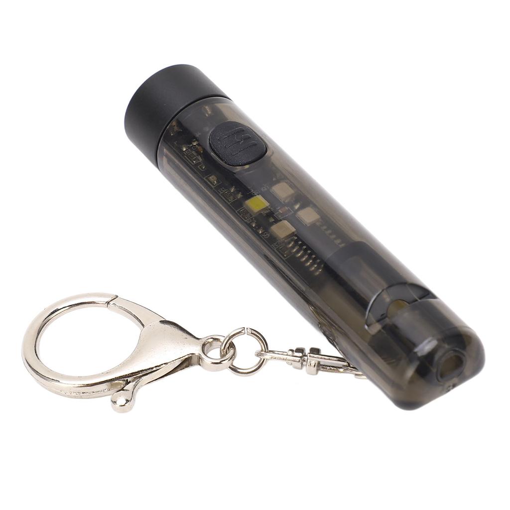 USB C Keychain Flashlight Rechargeable Multifunction Mini Portable Light Emergency Outdoor Torch with Whistle
