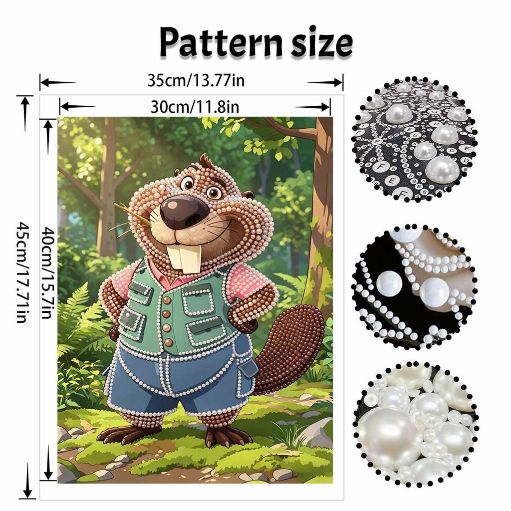 Disney Pearl Painting DIY Mr. Beaver’s Creative Pearl Style Illustration Pearl Art Painting Pearl Gemstone Painting, Home Wall Decoration Crafts