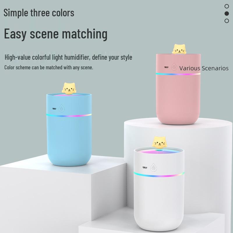 Portable Mini Pet-Themed Humidifier & Aroma Diffuser - Large Mist for Home and Desktop Use