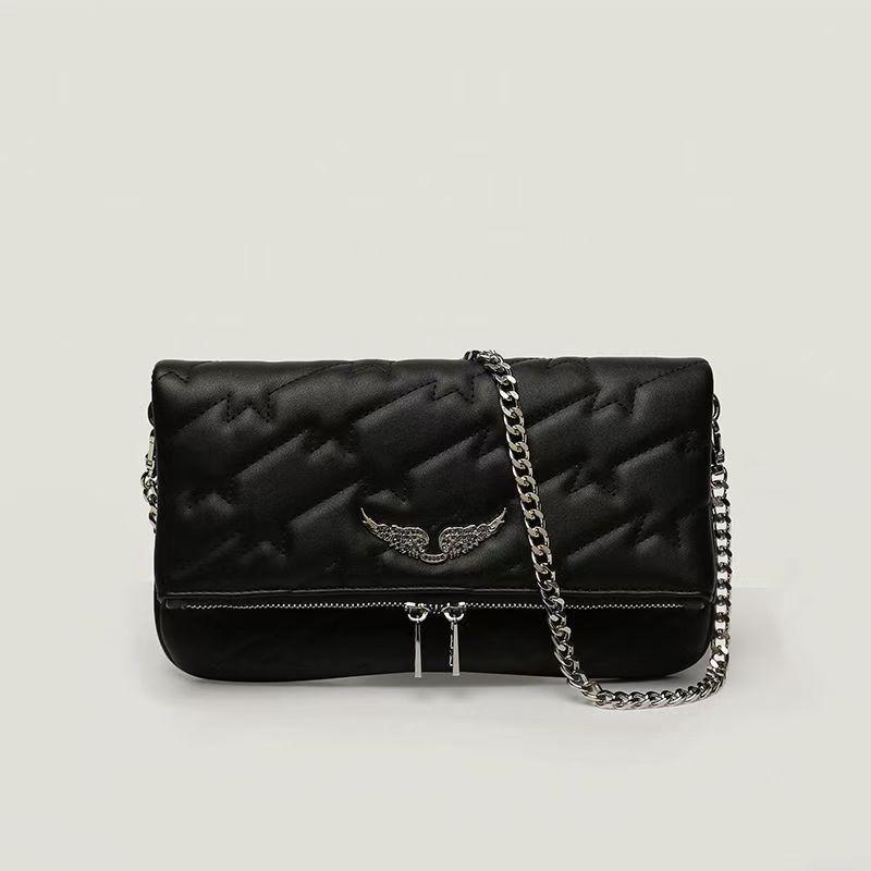 French ZV bag new cross-border foreign trade diamond-encrusted wing chain bag women's crossbody simple casual trend bag