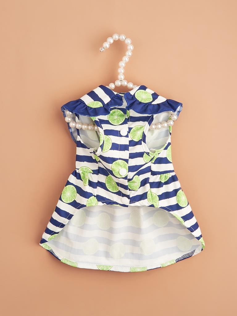 Dog Dress for Small Dogs Costume Cute Fruit Printed Puppy with Floral Hem Doggie Dresses Pet Cats Clothes Apparel