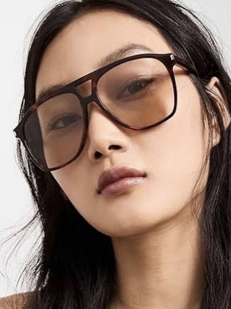 Vintage Double Beams Oversized Sunglasses Women Retro Brand Big Frame Rivet Sun Glasses Female Square Glasses