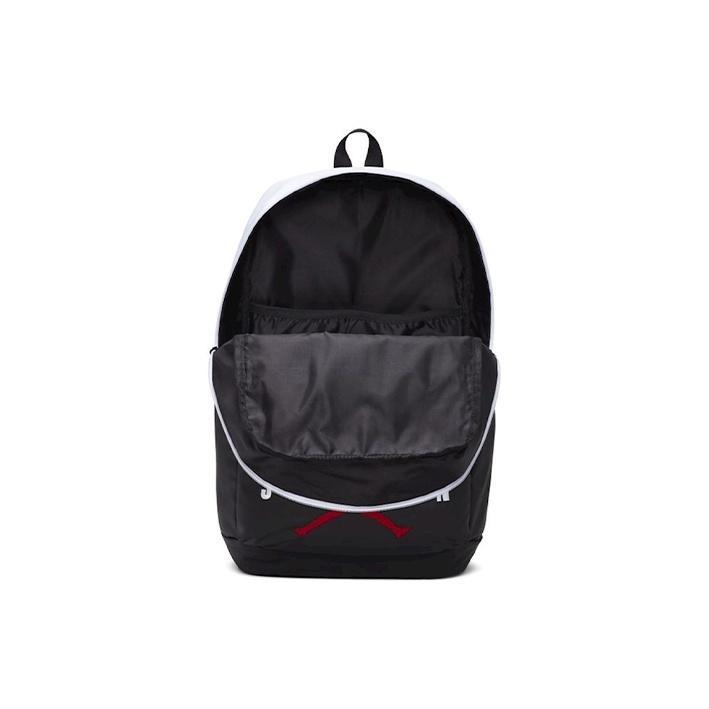 Jordan Sports Casual Large Capacity Air Logo Print Zipper Backpack Unisex Backpack Black White DA5202-100