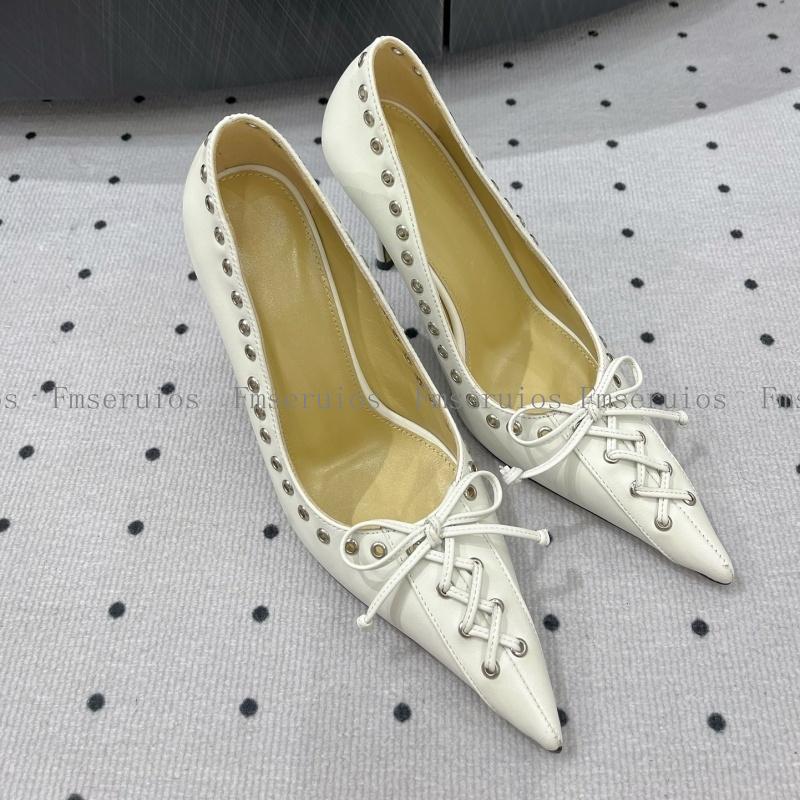 

Women High Heel Pumps Sexy Pointed Toe Stiletto Heels Lace Up Bowknot Slip on Elegant Fashion Design Party Dress Office Shoes 35