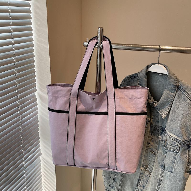 Canvas tote bag women's multi-pocket design large capacity women's handbag shoulder bag travel bag sports yoga bag