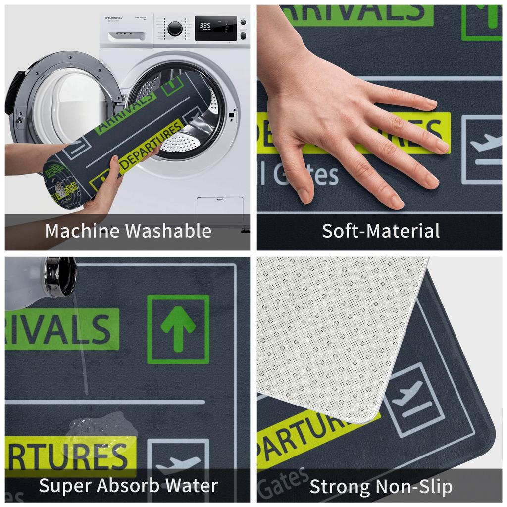 Departures And Arrivals Airport Sign Front Door Floor Entrance Mats Indoor Kitchen Bathroom Doormat Balcony Carpet Rug