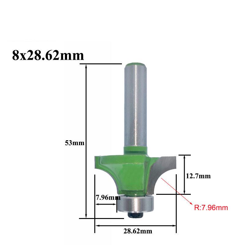 1pc 8mm Corner Round Over Router Bit with Bearing for Wood Woodworking Tool Tungsten Carbide Milling Cutter