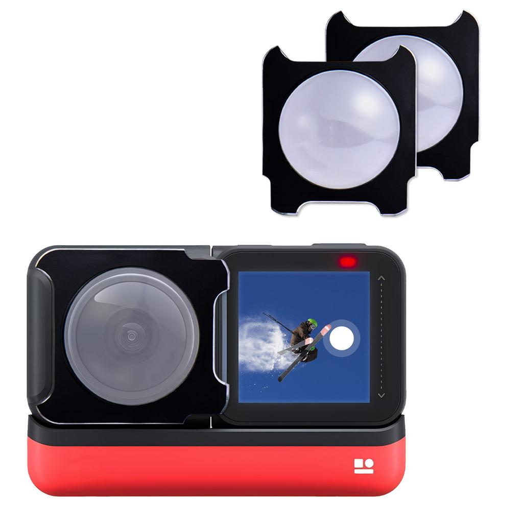 2pcs Panoramic Lens Adhesive Protector Action Camera Accessories Compatible For Insta360 One Rs/r