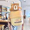1000 ML Cute Big Belly Water Bottles Stainless Steel Thermos Bottle With Straw Large Capacity Kids School Thermal Insulation Cup