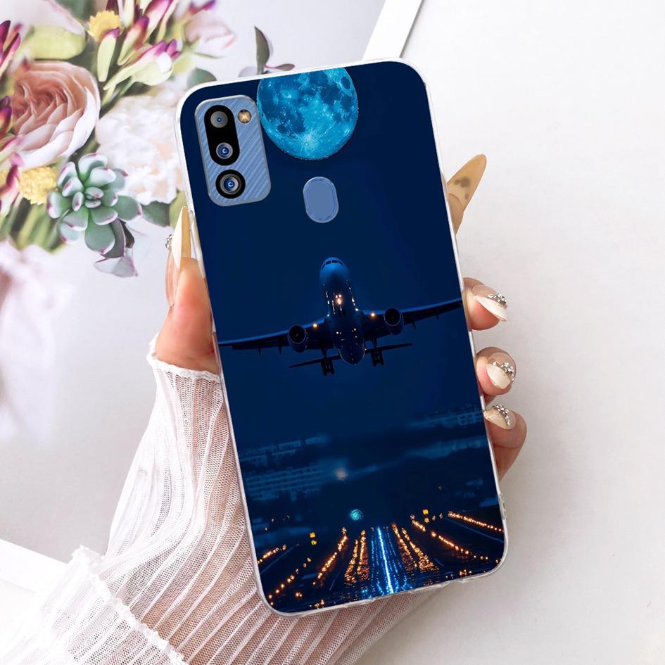 For Cover Samsung Galaxy M21 2021 Phone Case SM-M215G Shell Fashion Flower Soft Silicone Clear Cover For Samsung M21 2021 Fundas
