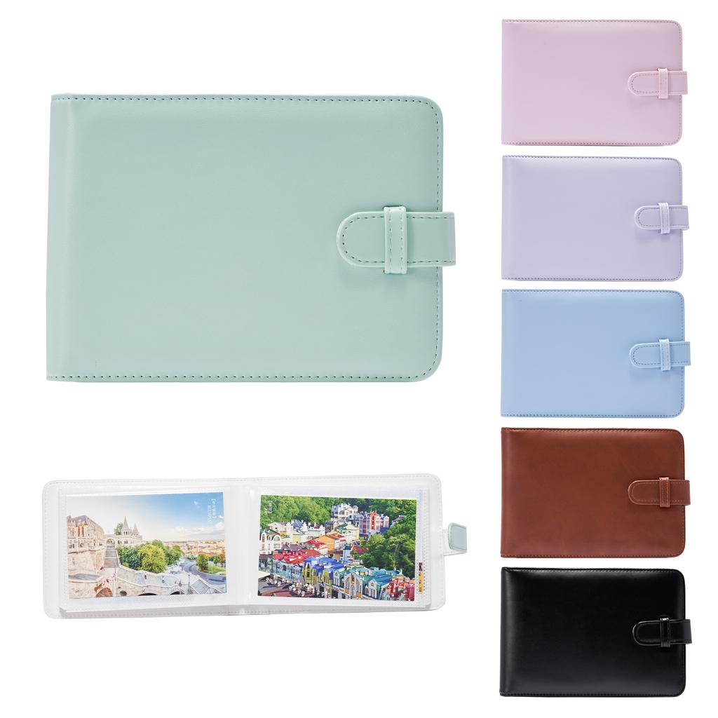 6 Inch 40 Pockets Mini Pure Color PU Leather Photos Album Binder Photo Album Foto for Gift Present