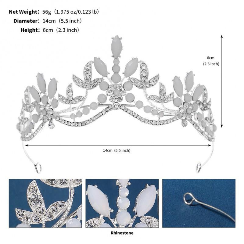 White Rhinestones Bride Crown Light Luxury High-end Wedding Dress Headwear Beauty