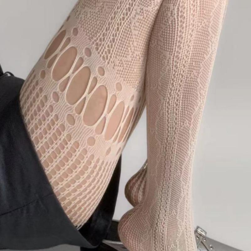 Bas résille en dentelle ajourée, collants Lolita de style japonais pour femmes, nouveau design, imprimé, uniforme, collants sexy, printemps été
