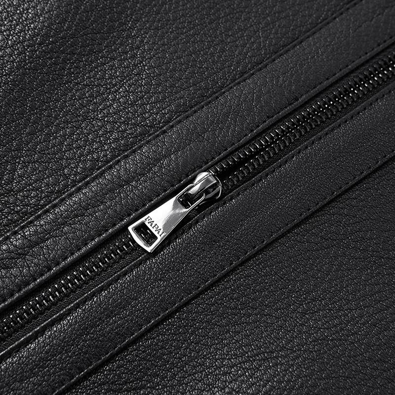 FAPAI Men's Genuine Lambskin Business Casual Leather Jacket