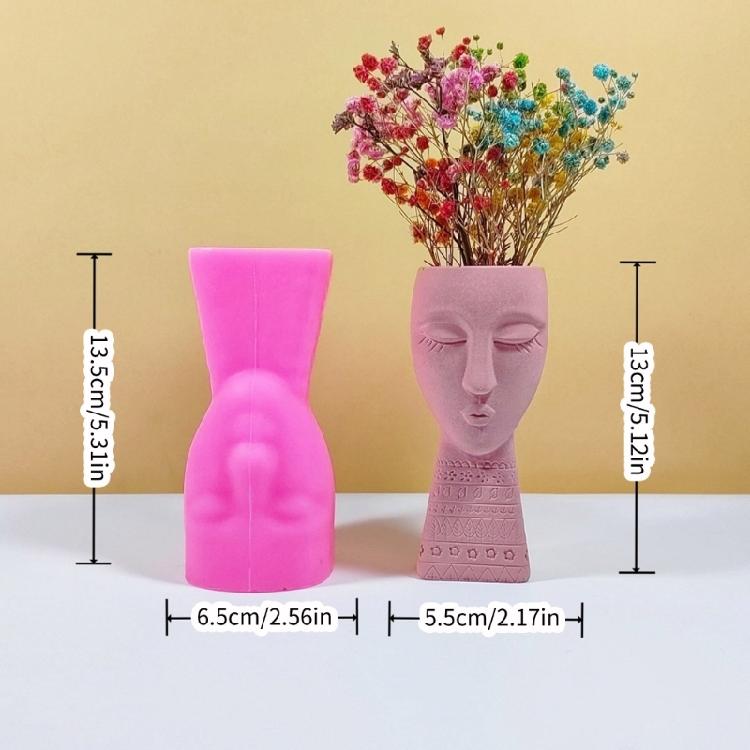 Artistic Figure Flowerpot Molds Cements Mould Silicone Texture for Flower Vase
