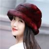 100% Mink Fur Bucket Hat Beanie For Girls Soft Thickened Furry Beret Ladies Hat Elegant Winter Outdoor Windproof Warm Hat