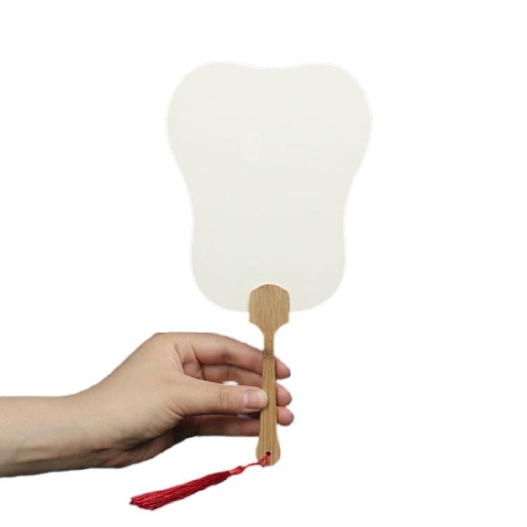 Chinese Rice Paper Fan White Round Fan with Tassels DIYs Blank Fan Decors