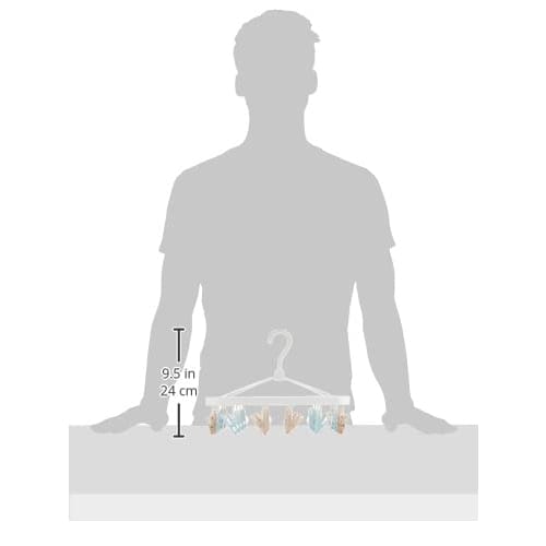 Towa Sangyo Laundry Hanger, Lateria, Small Item Drying Hanger, 24 Pinch, White, Latte, and Muted Colors, Cute, Interchangeable Clothespins, Suitable f