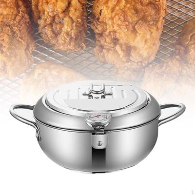 Soup Pot Stainless Steel Fryer, Fryer Oil Frying Pan for Kitchen