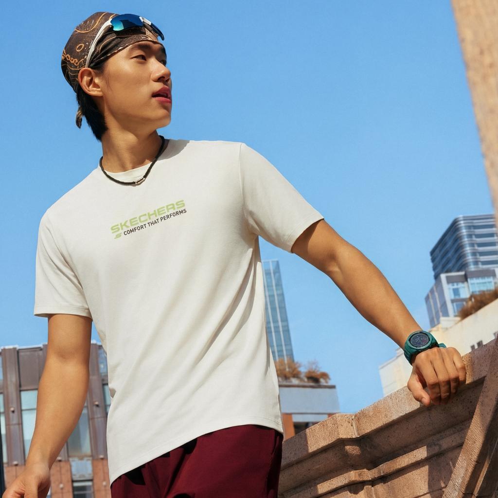 Skechers Breathable Round Neck Comfortable T-Shirt Men tops P226M111-0074