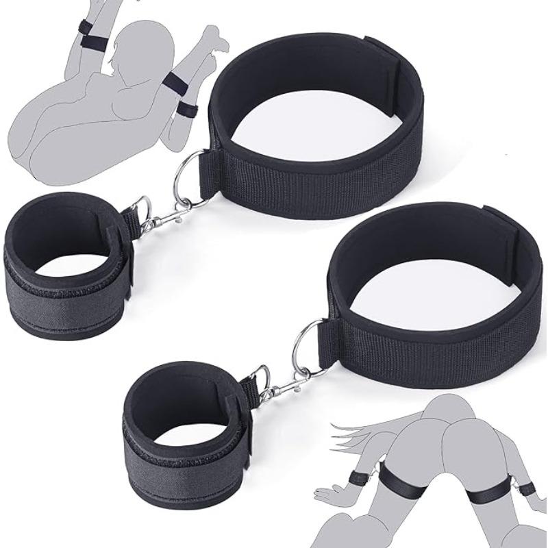 2pcs Bondage Sex Set for Beginners, Wrist and Thigh Cuffs, , Sex Toys for Women with Adjustable Leg Straps
