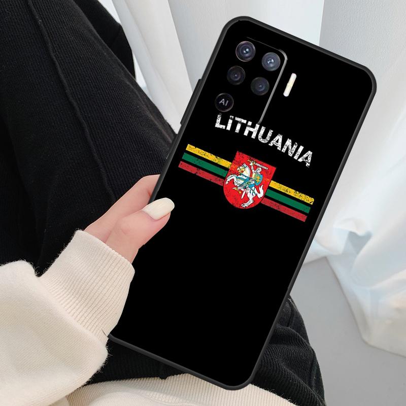 Fashion Lithuania Flag Case For Oppo A17 A57 A77 A40 A78 A54 A74 A94 A76 A16 A96 A18 A60 A80 A38 A58 A98 A15 A5 Pro