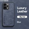 KEYSION Luxury Retro PU Leather Case for OPPO Reno14 Pro 5G Soft Silicone+PC Shockproof Phone Back Cover for OPPO Reno 14 5G