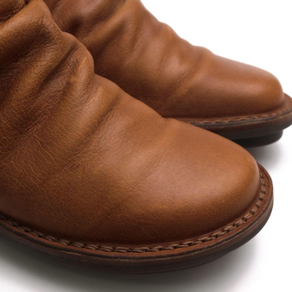 Used Trippen short boots shoes women's women's leather genuine leather brown brown BOMB grained leather shrink leather classic