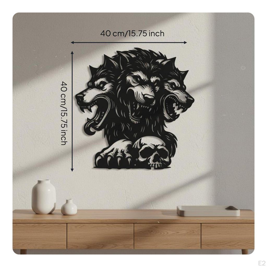 Wolf Metal Wall Art Cut Minimalist Design Iron Animal Hanging for Nature