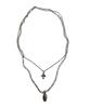 Sk8Er Rock Surgical Steel Double Layered Necklace ((Steel))