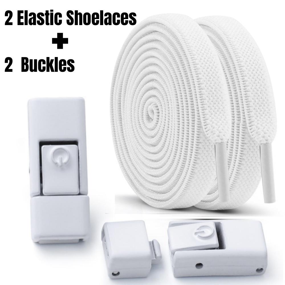 New No Tie Shoe Laces Press Lock 8MM Wide Flats Sports Running Shoe Elastic Shoe Laces Without Ties Lock for Kids Adult Shoes