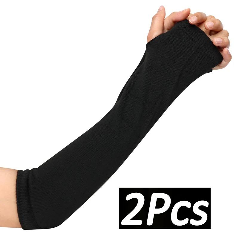 

Women Girls Gothic Lolita Glove Arm Cover Harajuku Arm Warmers Striped Fingerless Punk Long Wristband Fashion Gloves чорний