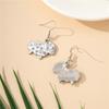 White Sheep Diamond Design Earrings, Earrings, Creative Fashion, Exquisite and Elegant Alloy Material