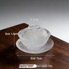 Yu Jing Glass Bird's Nest Dessert Bowl Set with Gold Rim - Heat Resistant and Transparent, Includes Lid