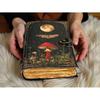 Grimoire Vintage Mushroom Leather Journal, Handmade Antique Deckle Edge Paper Spell Book of Shadows Journal for Gifts