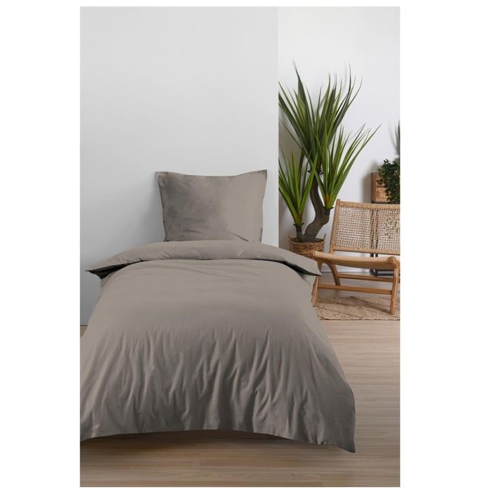 Housse de couette en coton 140 x 200 cm uni Edenne lin