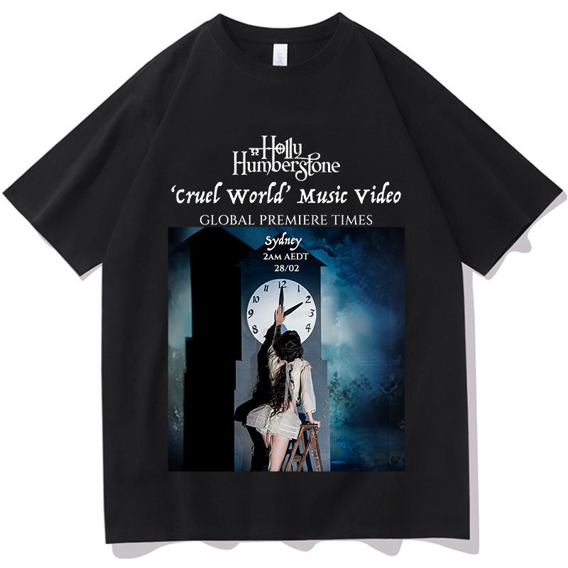 Футболки Holly Humberstone Cruel World Tour Мужские Женские Летняя Хлопковая Одежда Футболка с Круглым Вырезом и Короткой Рукавом S